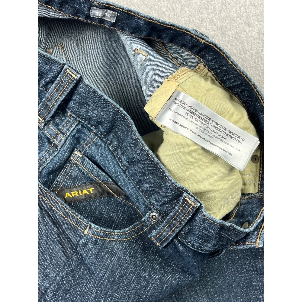Ariat Rebar M5 Jeans Mens 34x30 Blue Straight Leg Denim Workwear Pants